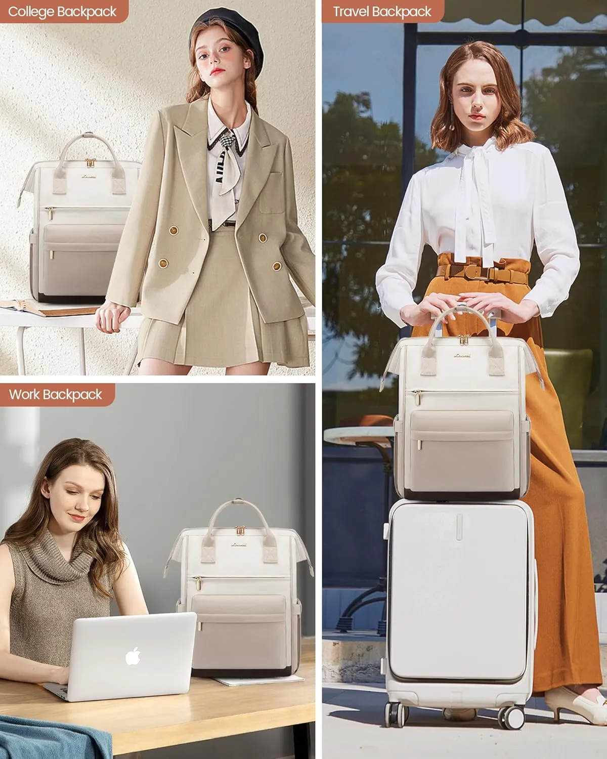 LOVEVOOK Laptop Backpack for Women Men, Teacher Nurse Work Bag Waterproof Fashion Travel Backpack Purse, 15.6 Inch Computer Backpack with USB Port
