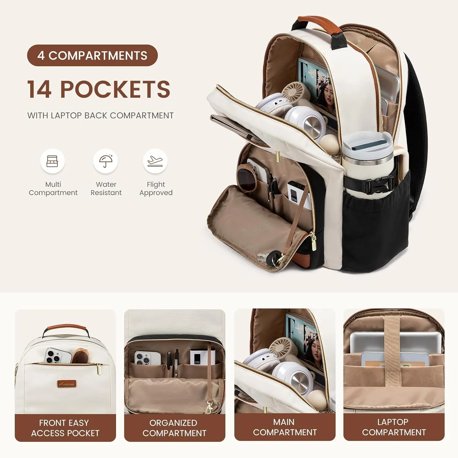 LOVEVOOK Laptop Backpack for Women with Pouch Pocket for Large Capacity Cup,15.6 Inch Laptop Computer Bag Travel Backpack Purse,Waterproof Work Business College Teacher Backpack,Purple Red-Blue Purple