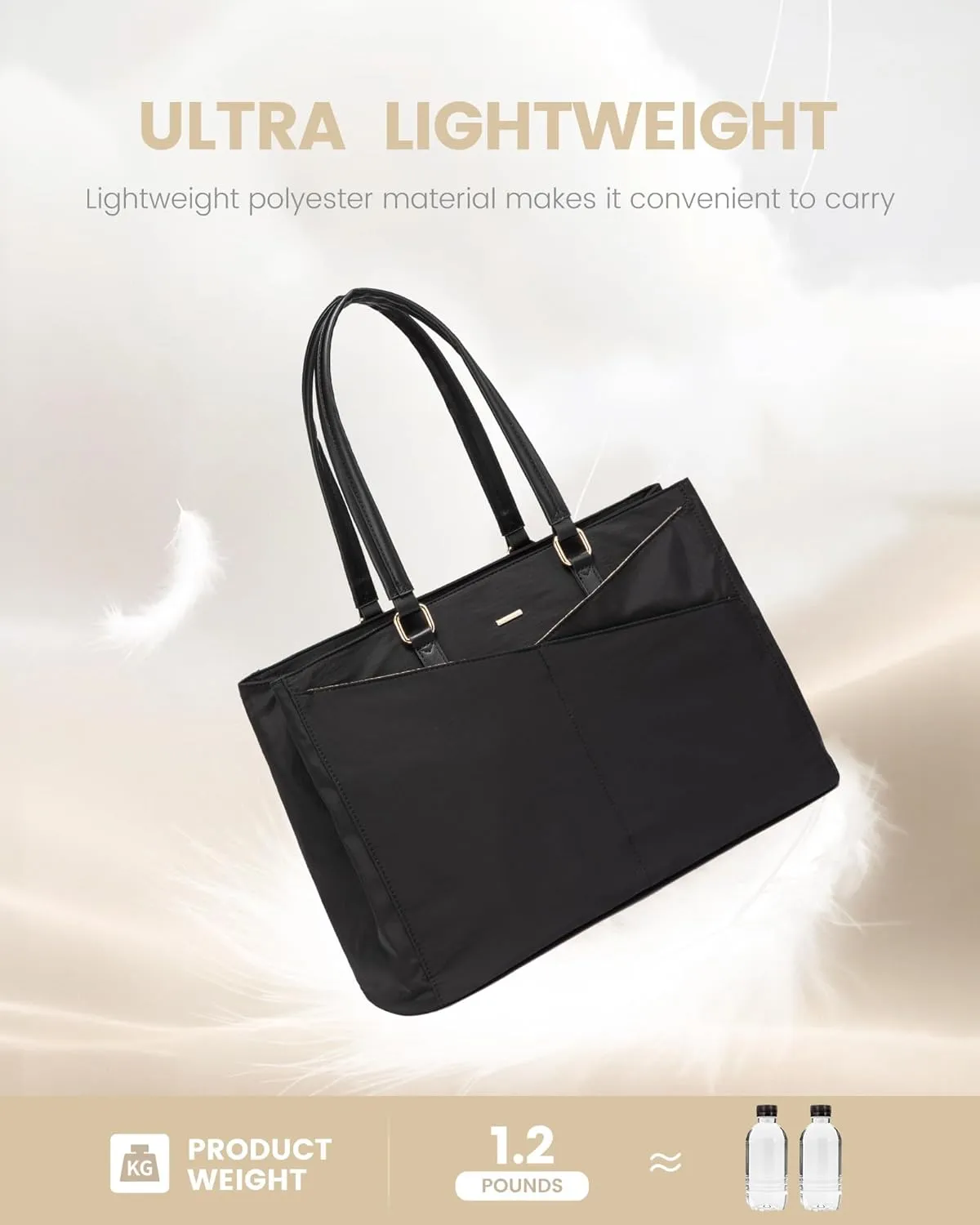 LOVEVOOK Laptop Tote Bag for Women Work, 15.6inch Work Teacher Tote Bag, Large Capacity Computer Briefcase Bags Shoulder Bag for Office Travel
