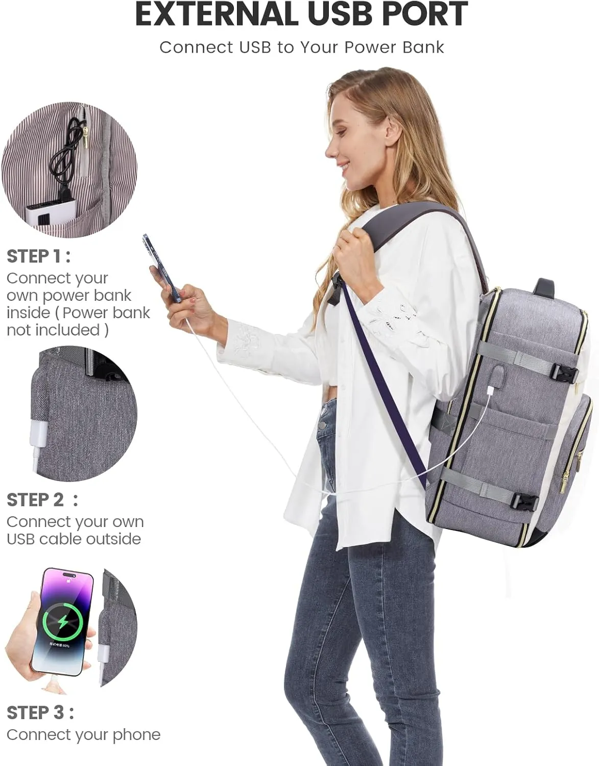 LOVEVOOK Travel Backpack for Women,40L Carry On Backpack for Airplanes,17.3 Inch Laptop Personal Item Travel Bag