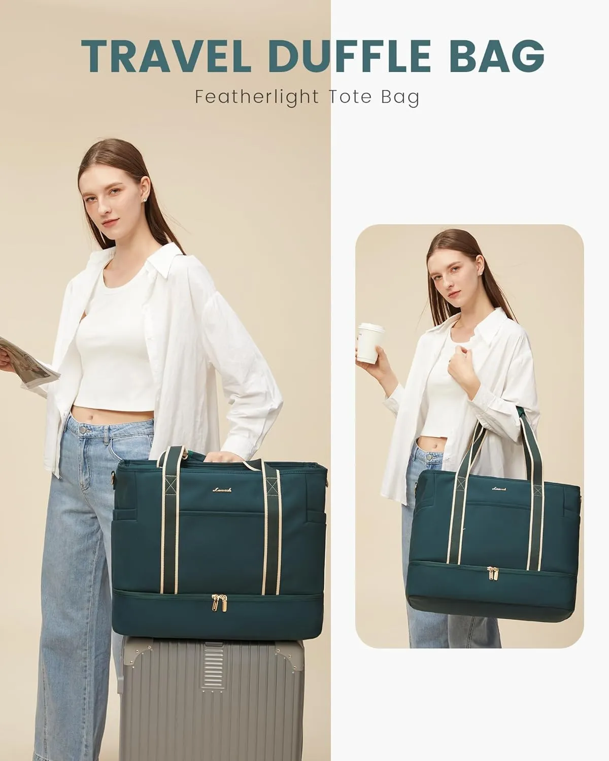 LOVEVOOK Travel Duffle Bags for Women, 45L carry on weekender bags, personal item travel bag with Toiletry, hospital for women labor delivery overnight bag, gym bag for women