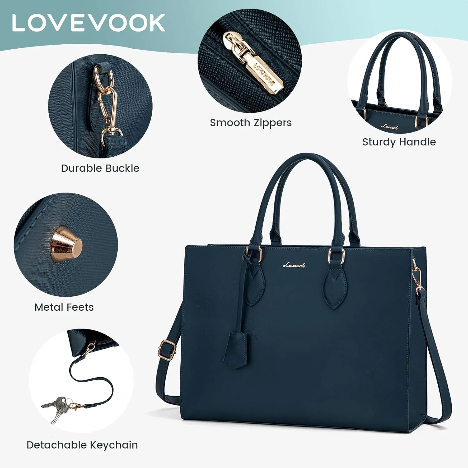 LOVEVOOK Women's 15.6 Inch Laptop Tote Briefcase Business Office Bag