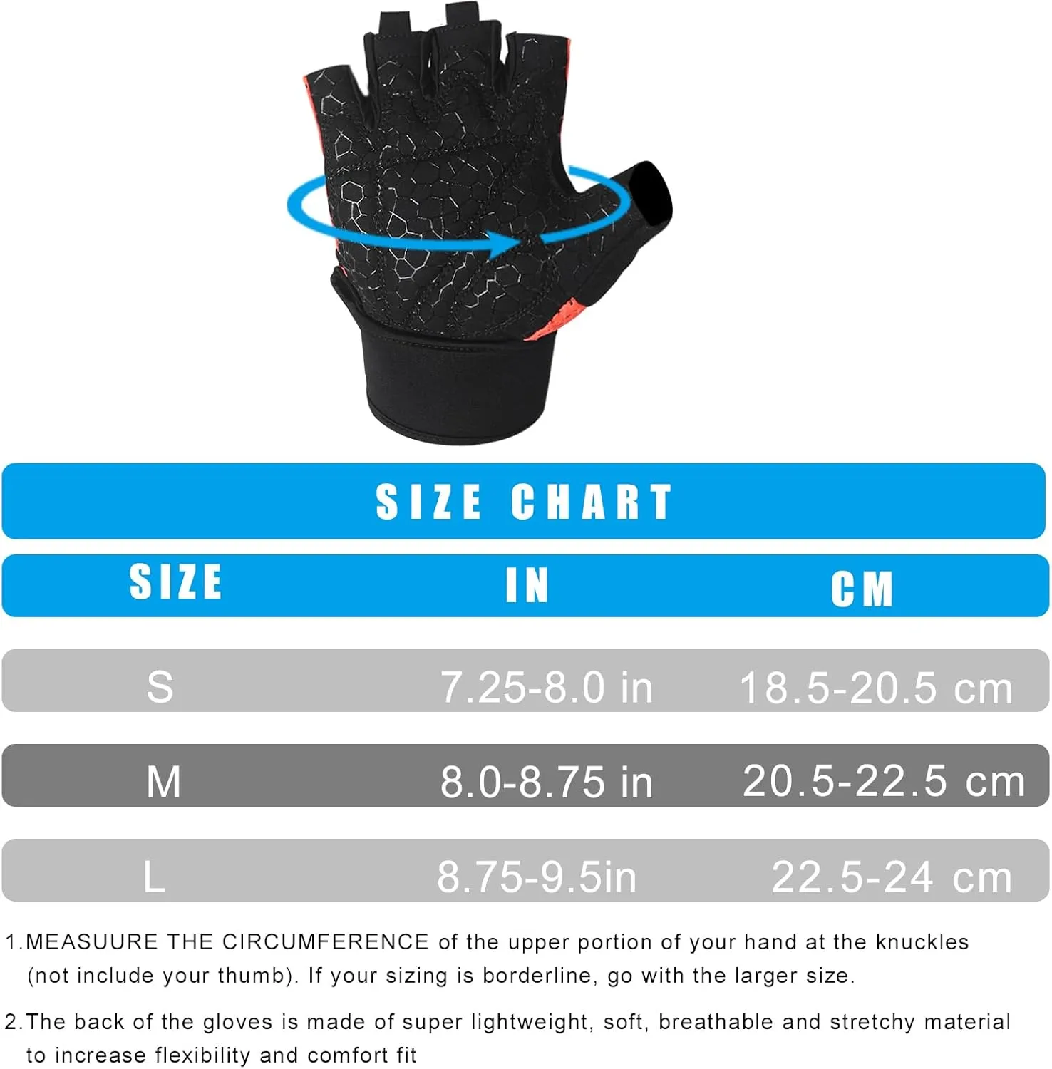 Luwint Ventilated Workout Gloves, Flexible Full Palm Wrist Support for Men and Women Exercise, Weight Lifting, Gym, Cycling