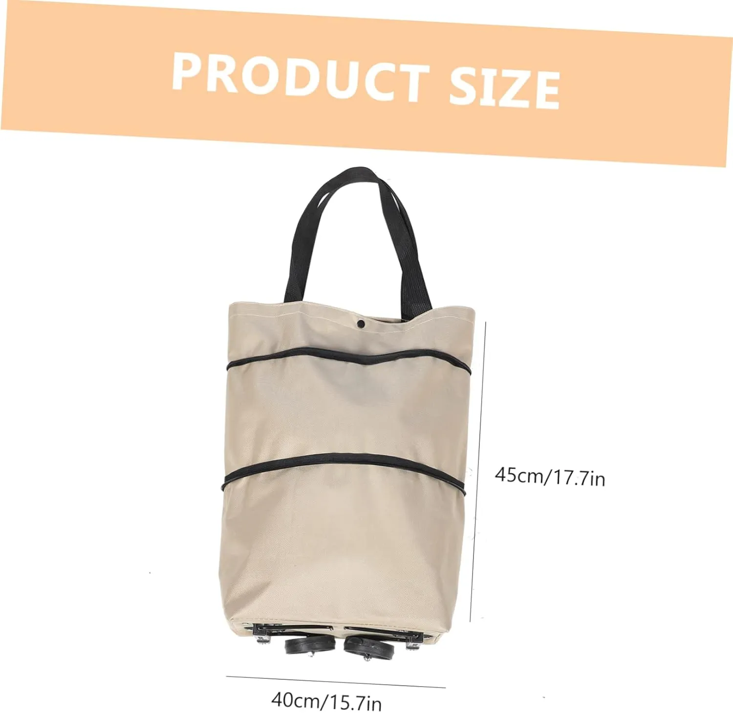 Luxshiny Shopping Cart Bag Folding Wheels Large Trolley Bag for Shopping Reusable for Daily Needs