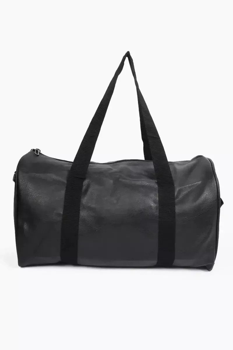 Luxurious Solid Duffle Bag for Unisex( Black )