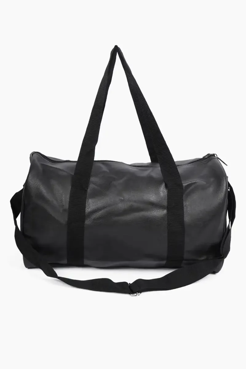 Luxurious Solid Duffle Bag for Unisex( Black )