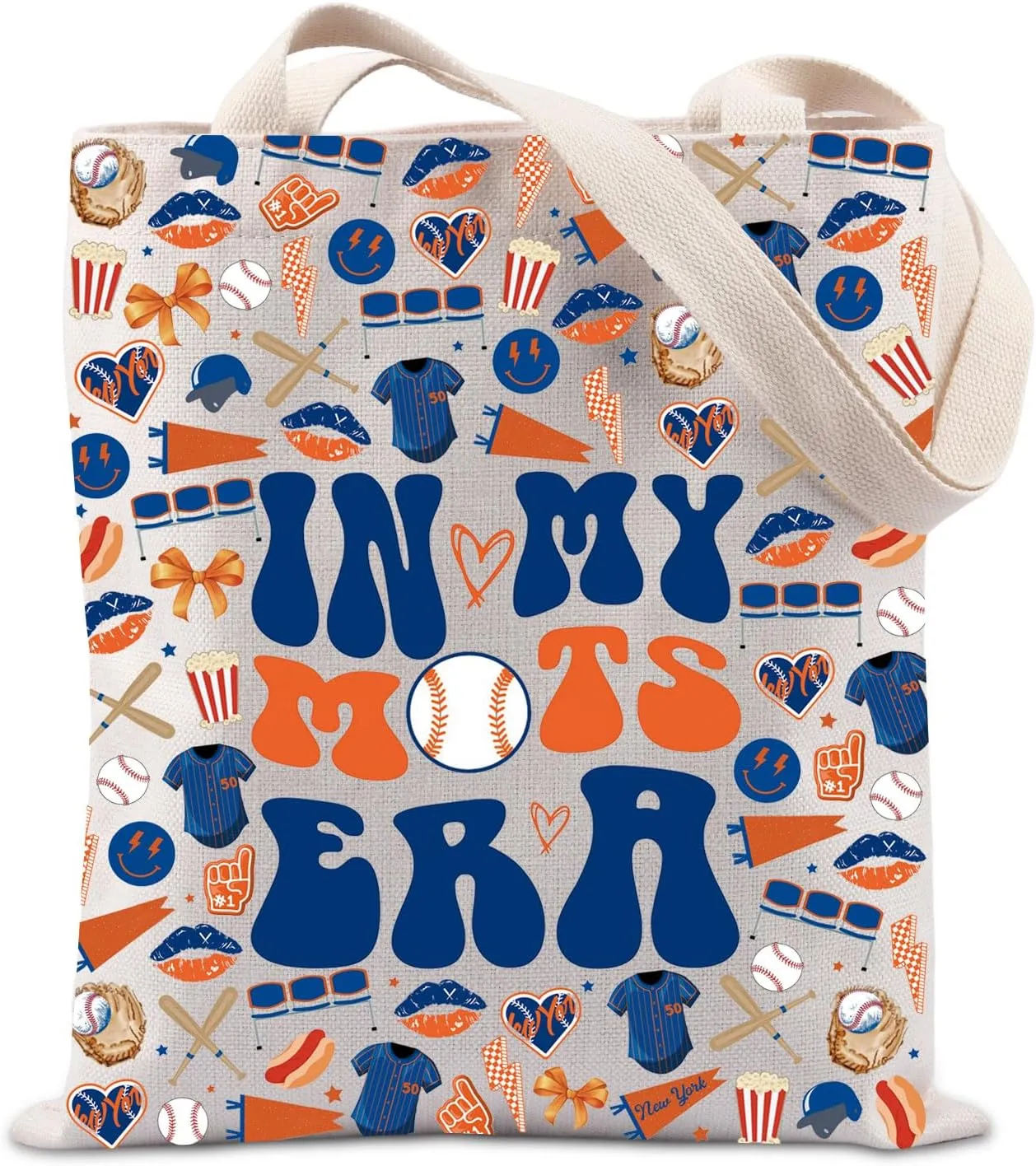 Lywjyb Birdgot New York Baseball Themed Gift New York Baseball Game Day NY Fans Merch Tote Bag for Baseball Lover