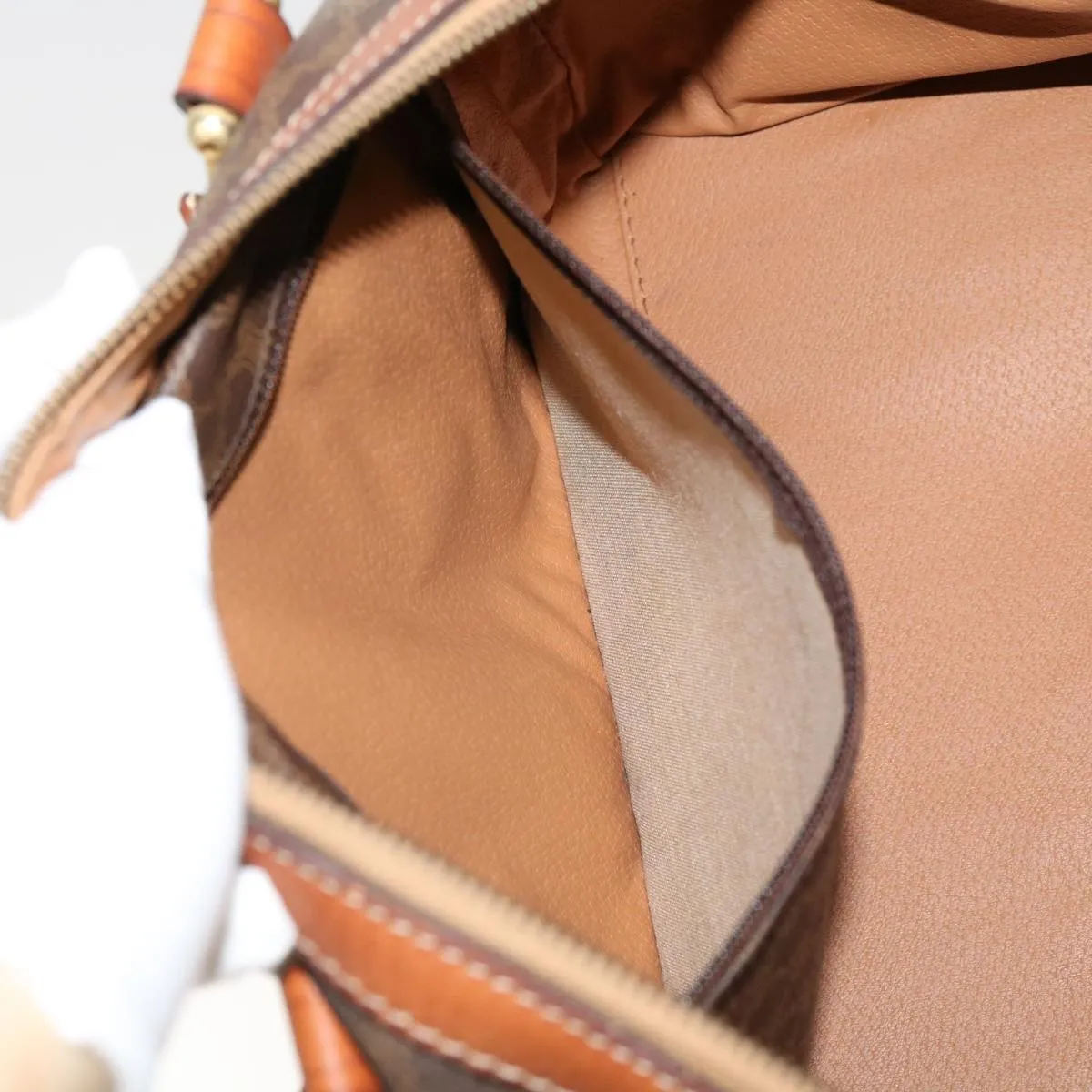 Macadam PVC Celine Canvas yk11406 Quality VIP-only deal Auth Boston Brown Top Bag Remote-controlled
