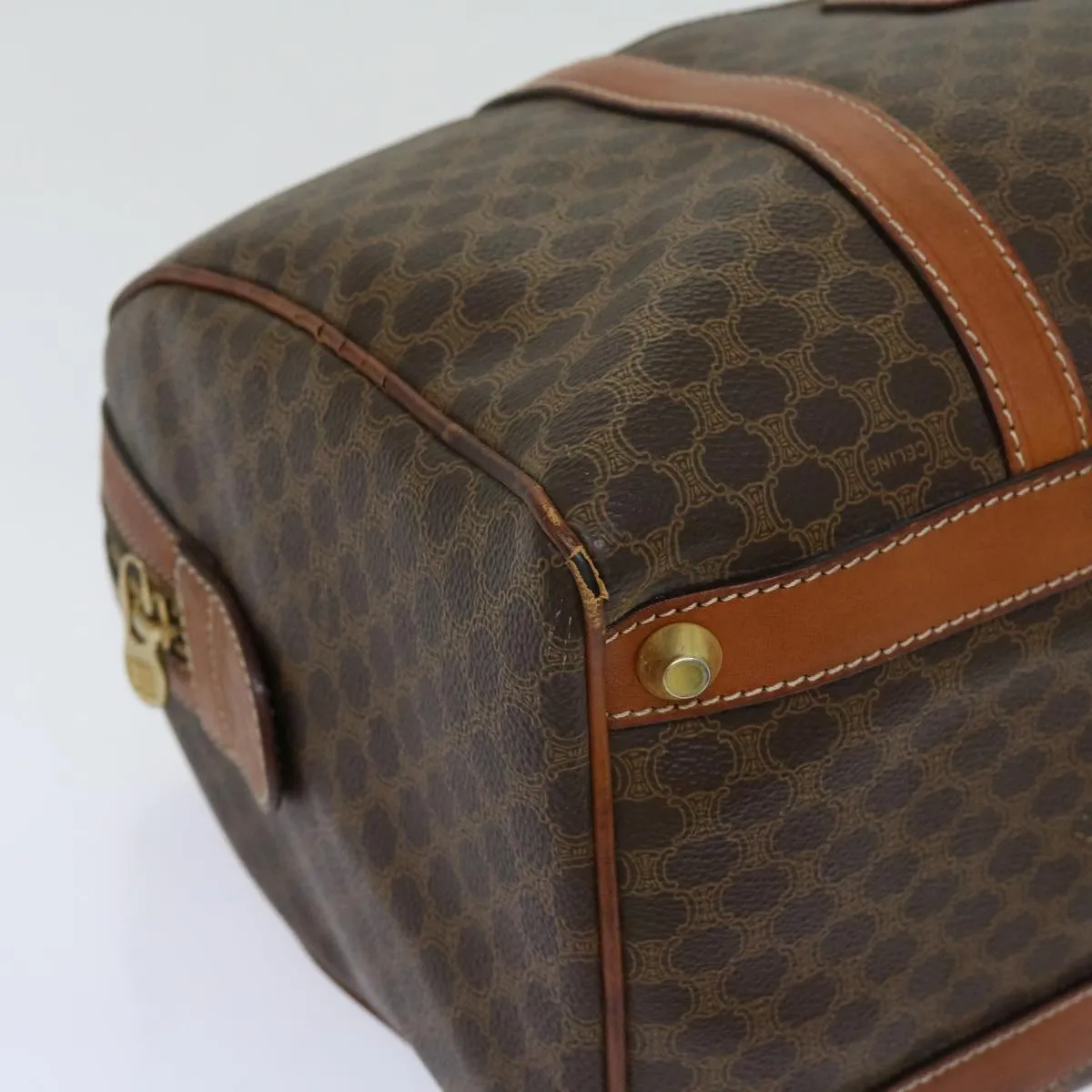 Macadam PVC Celine Canvas yk11406 Quality VIP-only deal Auth Boston Brown Top Bag Remote-controlled