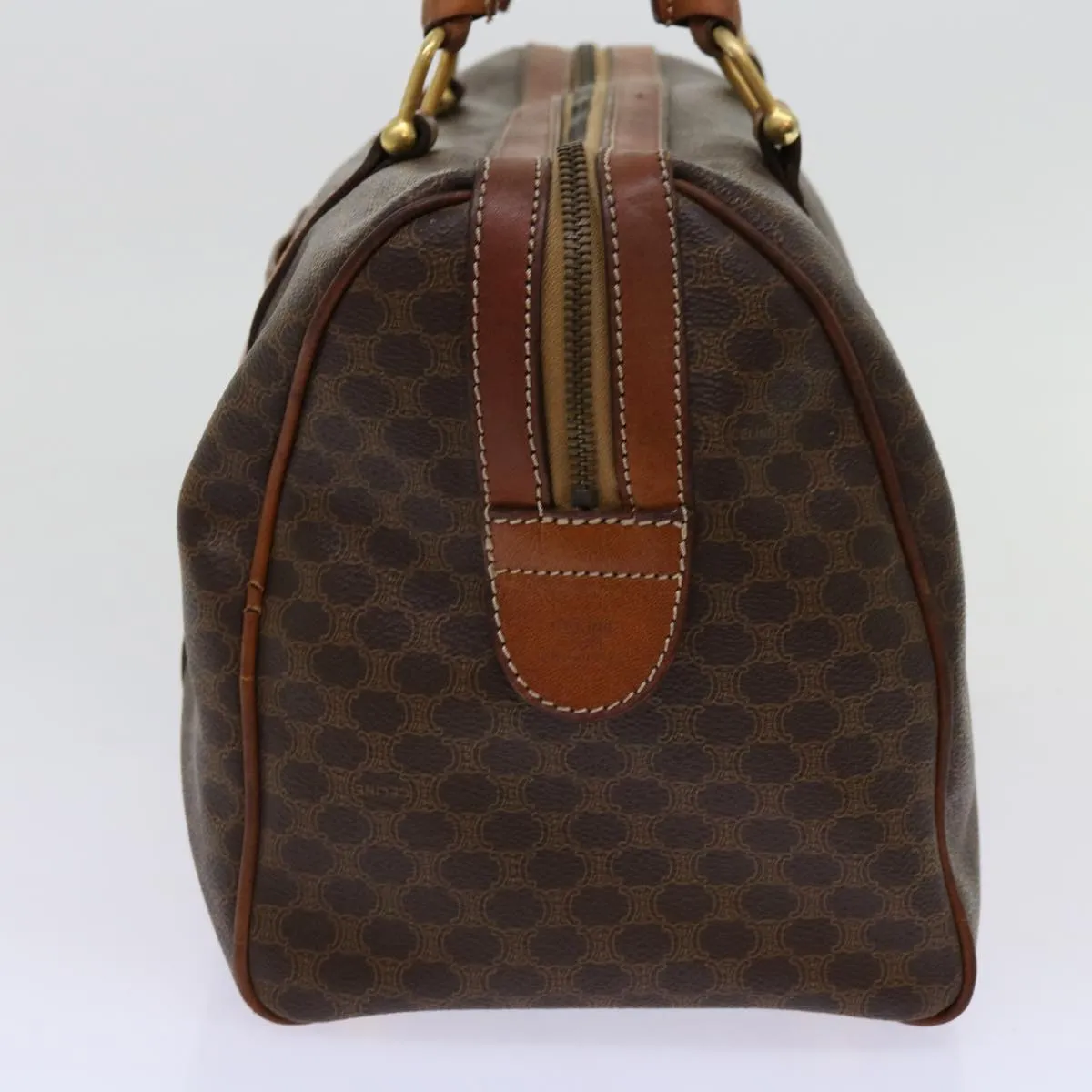 Macadam PVC Celine Canvas yk11406 Quality VIP-only deal Auth Boston Brown Top Bag Remote-controlled