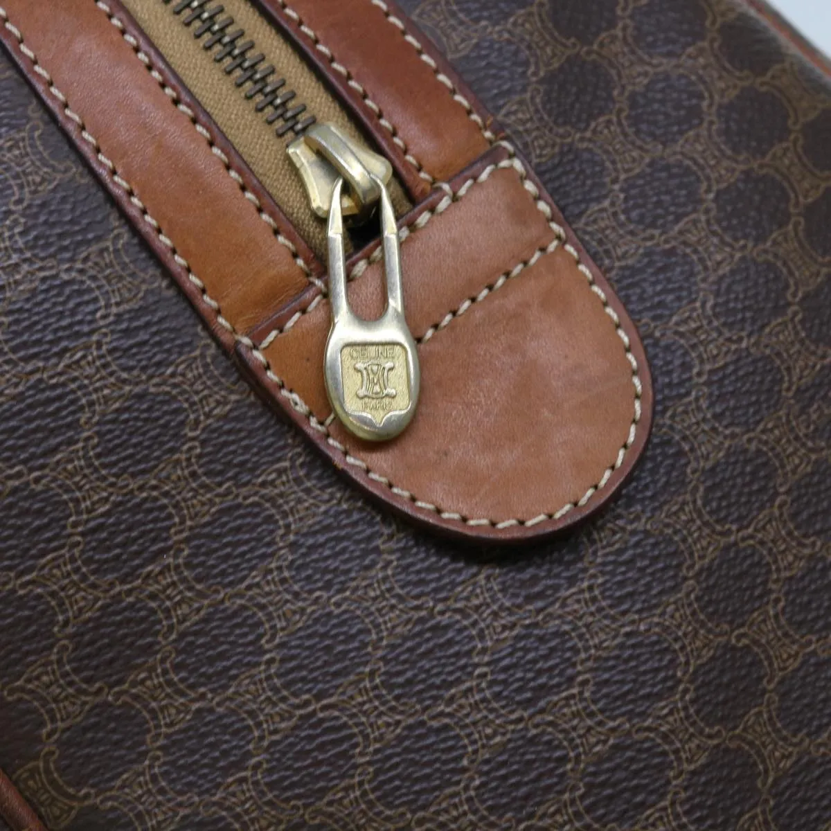 Macadam PVC Celine Canvas yk11406 Quality VIP-only deal Auth Boston Brown Top Bag Remote-controlled