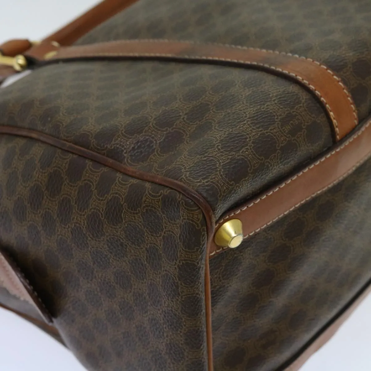 Macadam PVC Celine Canvas yk11406 Quality VIP-only deal Auth Boston Brown Top Bag Remote-controlled