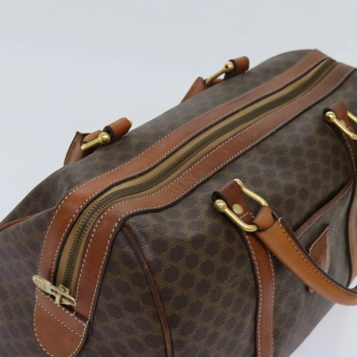 Macadam PVC Celine Canvas yk11406 Quality VIP-only deal Auth Boston Brown Top Bag Remote-controlled