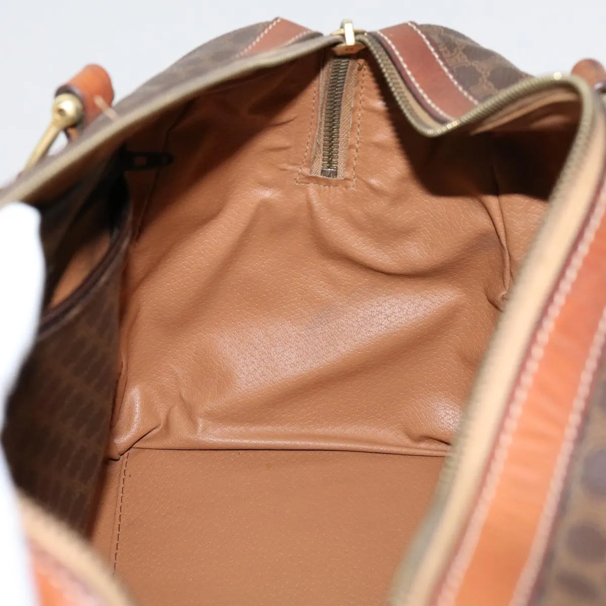 Macadam PVC Celine Canvas yk11406 Quality VIP-only deal Auth Boston Brown Top Bag Remote-controlled