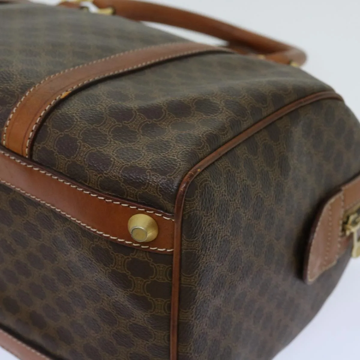 Macadam PVC Celine Canvas yk11406 Quality VIP-only deal Auth Boston Brown Top Bag Remote-controlled