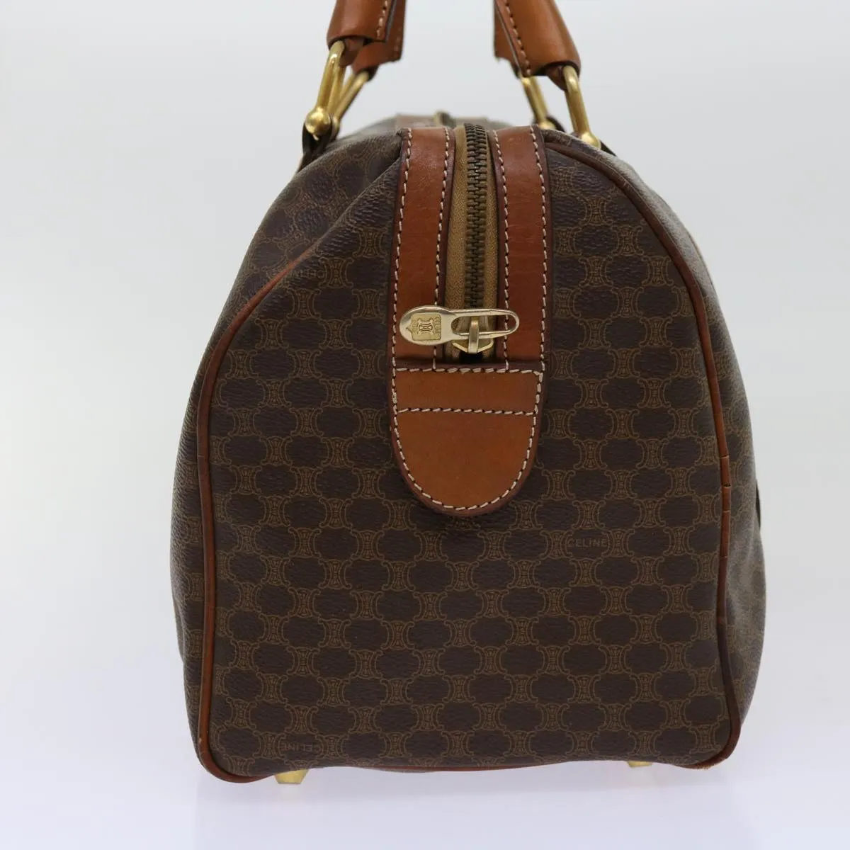 Macadam PVC Celine Canvas yk11406 Quality VIP-only deal Auth Boston Brown Top Bag Remote-controlled
