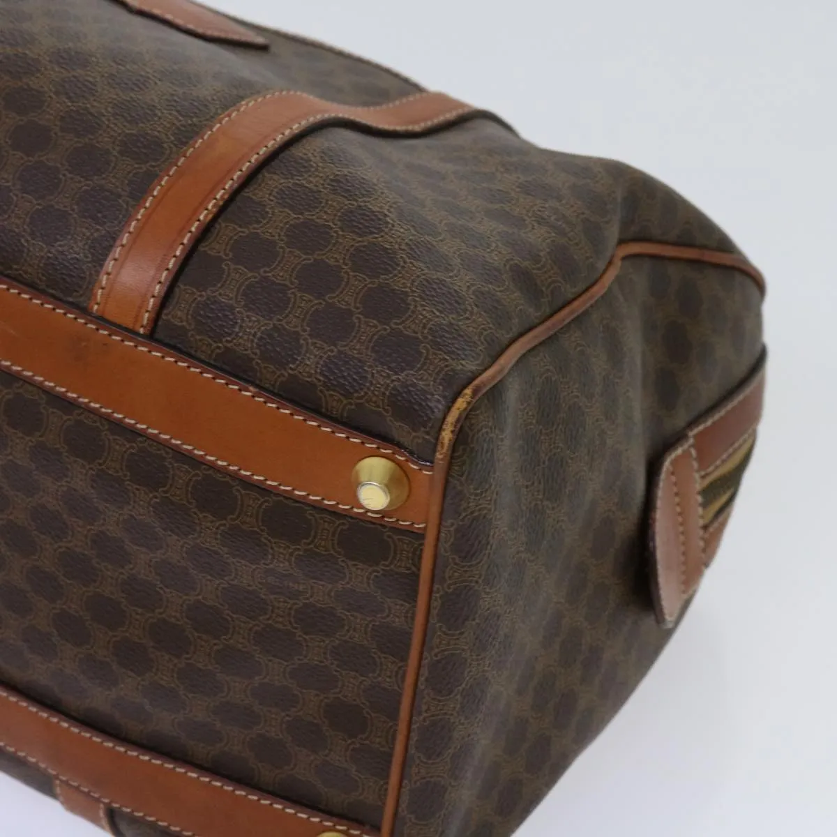 Macadam PVC Celine Canvas yk11406 Quality VIP-only deal Auth Boston Brown Top Bag Remote-controlled