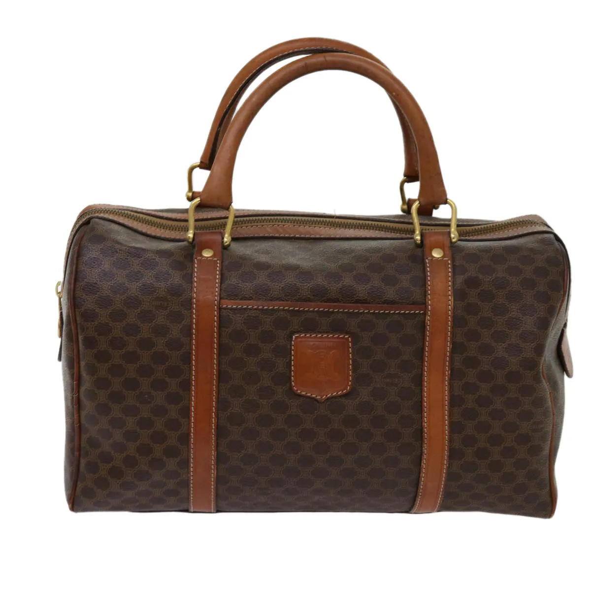 Macadam PVC Celine Canvas yk11406 Quality VIP-only deal Auth Boston Brown Top Bag Remote-controlled