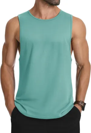 MAGCOMSEN Men's Tank Top Sleeveless Muscle Shirts Gym Workout Tank Tops Moisture Wicking Lightweight Summer Cut Off T Shirts