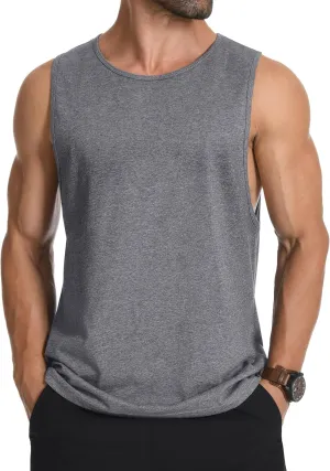 MAGCOMSEN Men's Tank Top Sleeveless Muscle Shirts Gym Workout Tank Tops Moisture Wicking Lightweight Summer Cut Off T Shirts