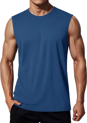 MAGCOMSEN Men's UPF 50  Tank Tops Quick Dry Workout Gym Sleeveless Muscle Shirts Summer Beach Swim Shirt