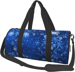 Magical Blue Snowflake Duffel Tote for Men and Women Backpacking Travel and Storage Shoulder Bag
