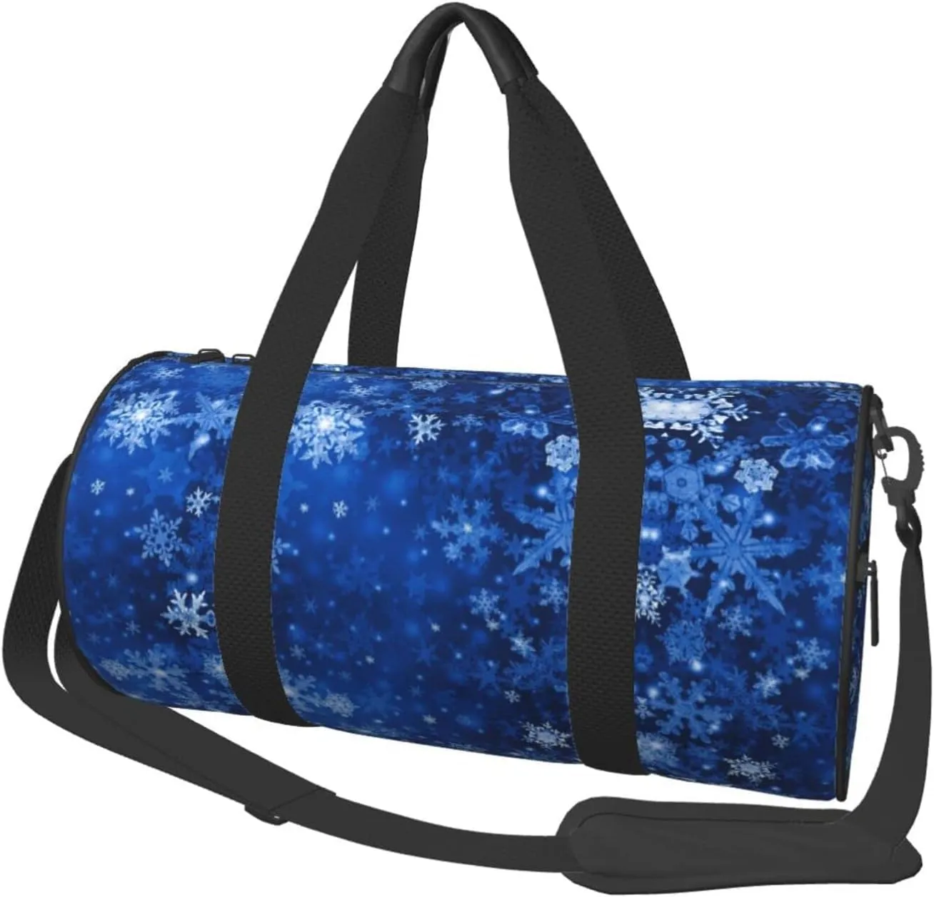 Magical Blue Snowflake Duffel Tote for Men and Women Backpacking Travel and Storage Shoulder Bag