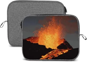 Magma Volcanoes Eruption Laptop Sleeve Slim Laptop Bag Snowflake Cloth Laptop Case Travel Gear for Unisex 14inch