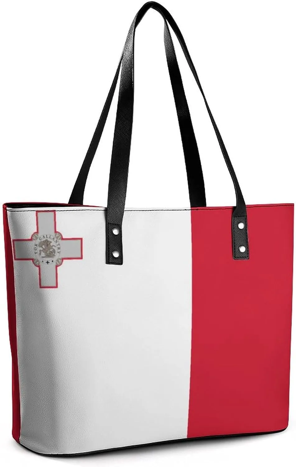 Malta Flag Women’s Tote Handbag Leather Stylish Organizer Bag for Shopping and Work