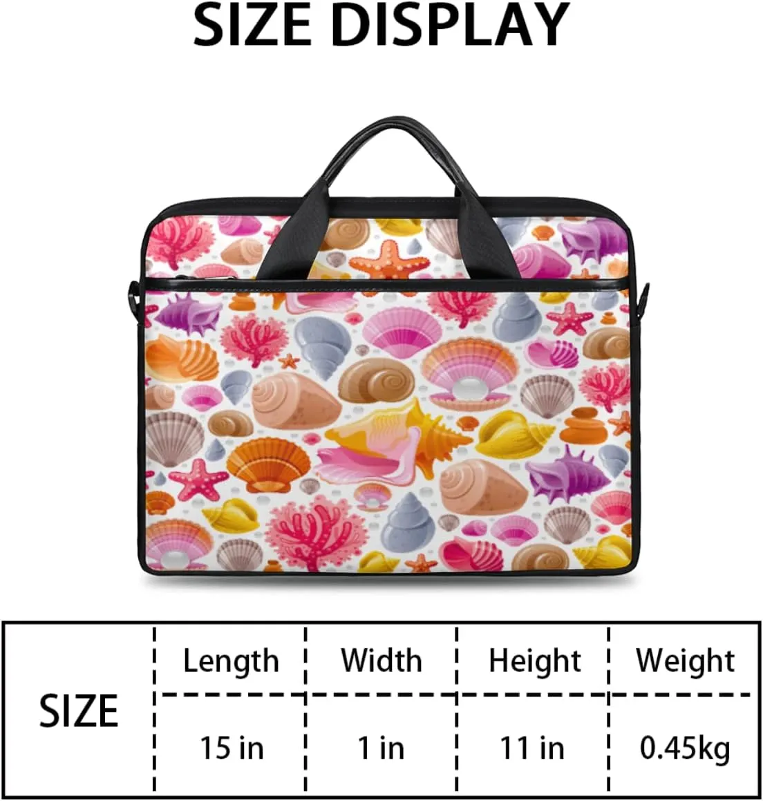 Marine Nautical Violet Pink Blue Laptop Shoulder Messenger Bag Waterproof Laptop Briefcase Handle Padded Strap