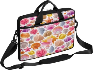Marine Nautical Violet Pink Blue Laptop Shoulder Messenger Bag Waterproof Laptop Briefcase Handle Padded Strap