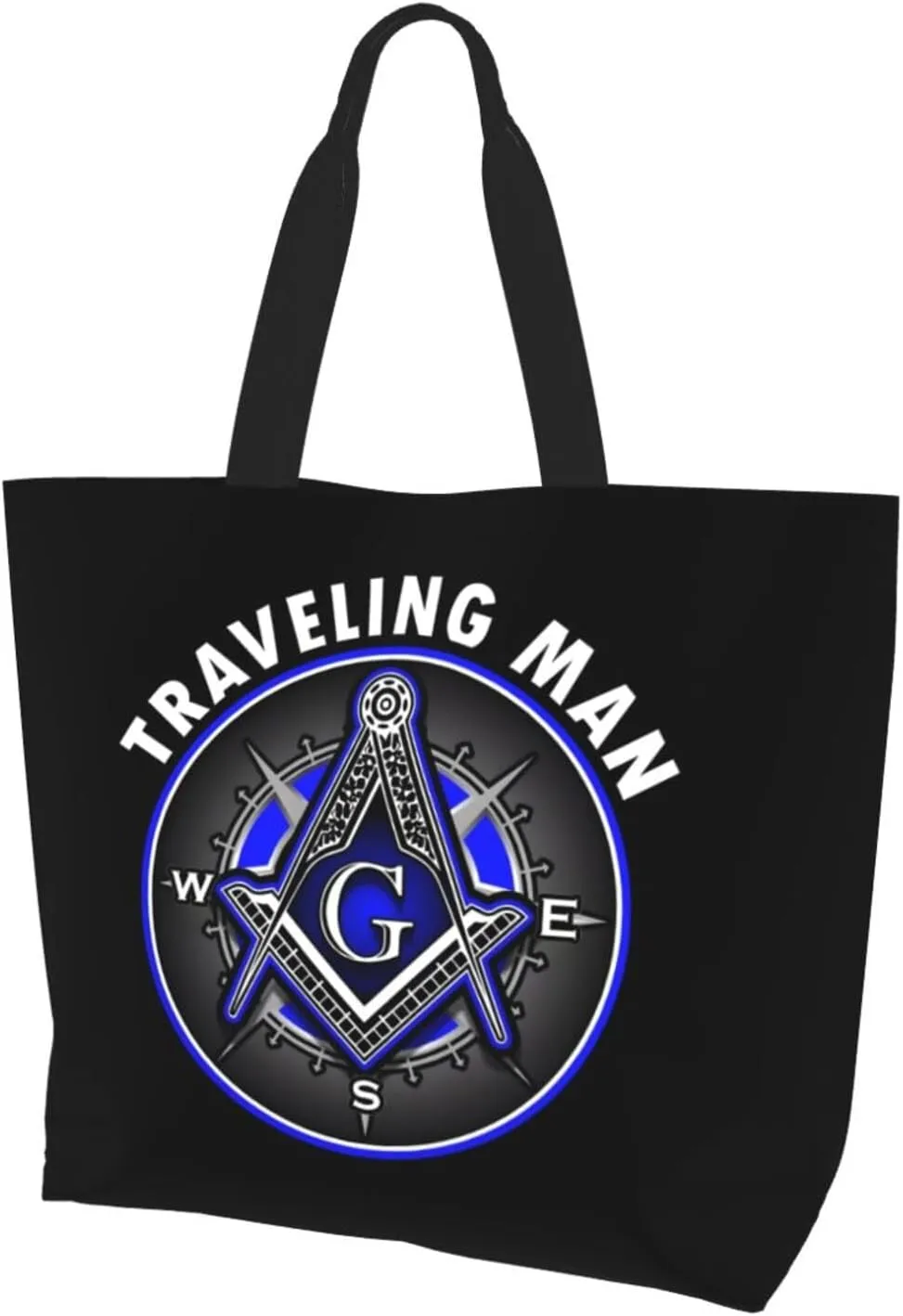 Masonic Shriner Freemason Compass Women'S Large Capacity Shoulder Shopping Bag, Reusable Handbag, Gift Bag
