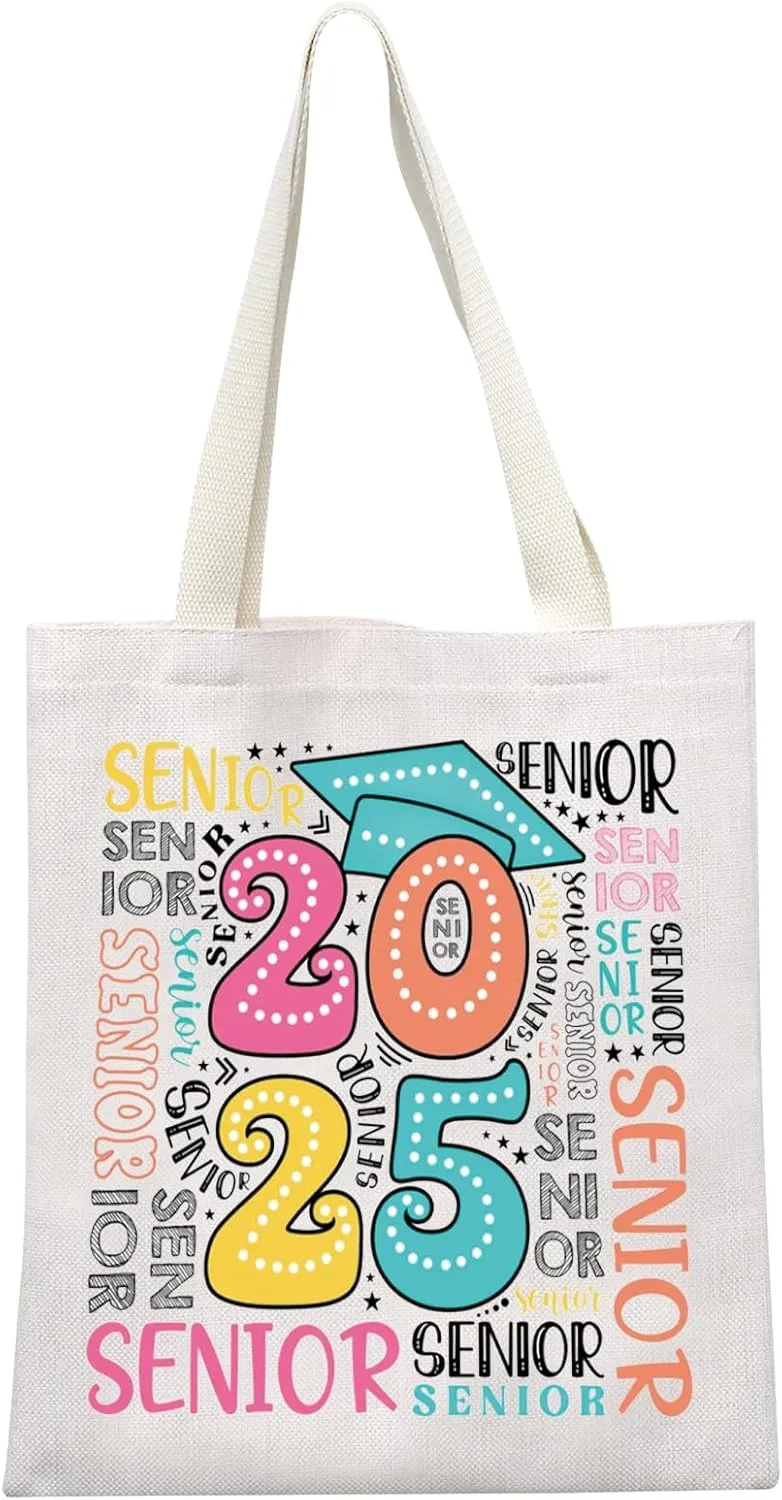MEIKIUP 2025 Senior Graduation Gifts Graduation Tote Bag Graduation Teacher Thank You Gifts for Female Shoulder Bag