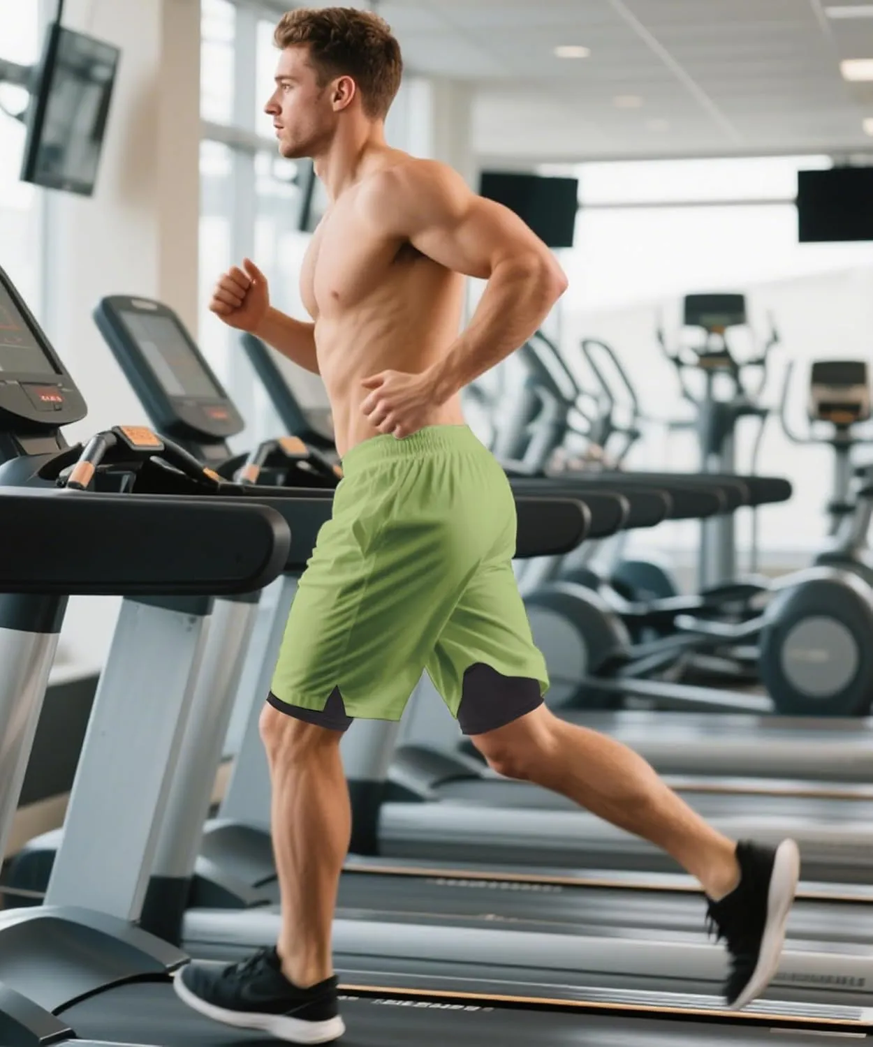 Men's 2-in-1 Athletic Running Shorts 7" Dry Fit Workout Gym Outdoor Sports Wear with Multiple Pockets Training Short