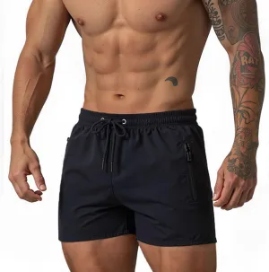 Mens 5" with Zipper Quick Dry Beach Shorts for Swimming Men Bathing Suit