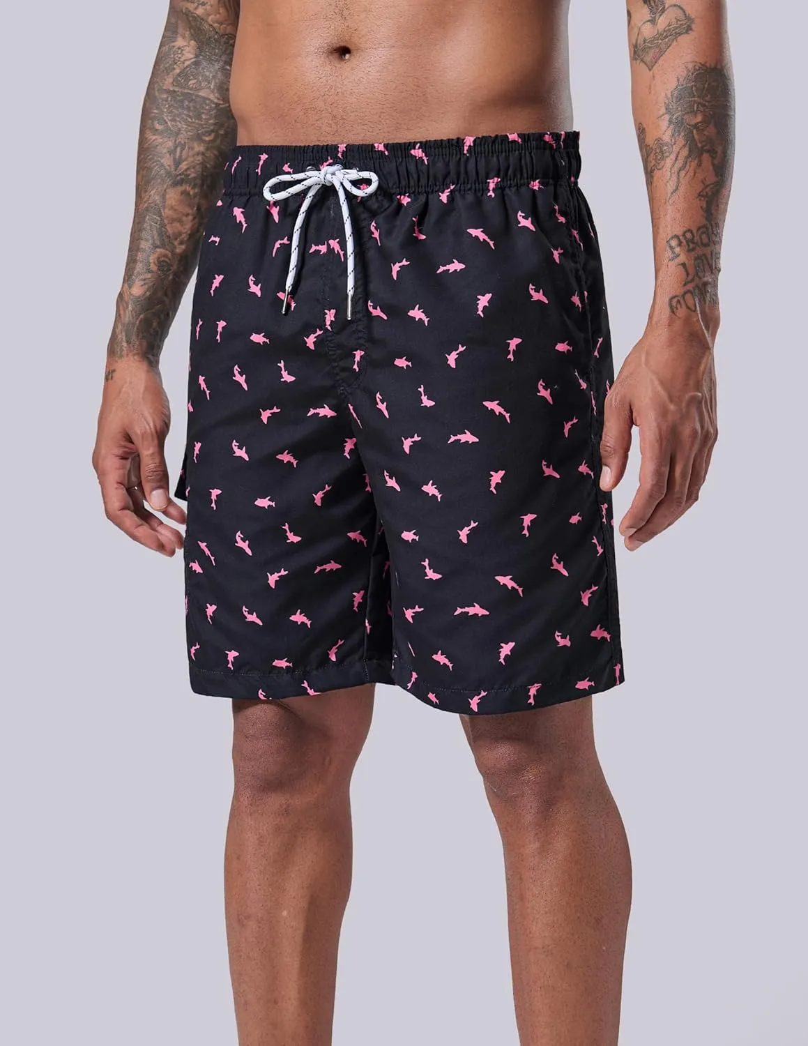 Men's 9" Quick Dry Swim Trunks with Mesh Lining and Cargo Pockets, Beach Shorts Bathing Suits