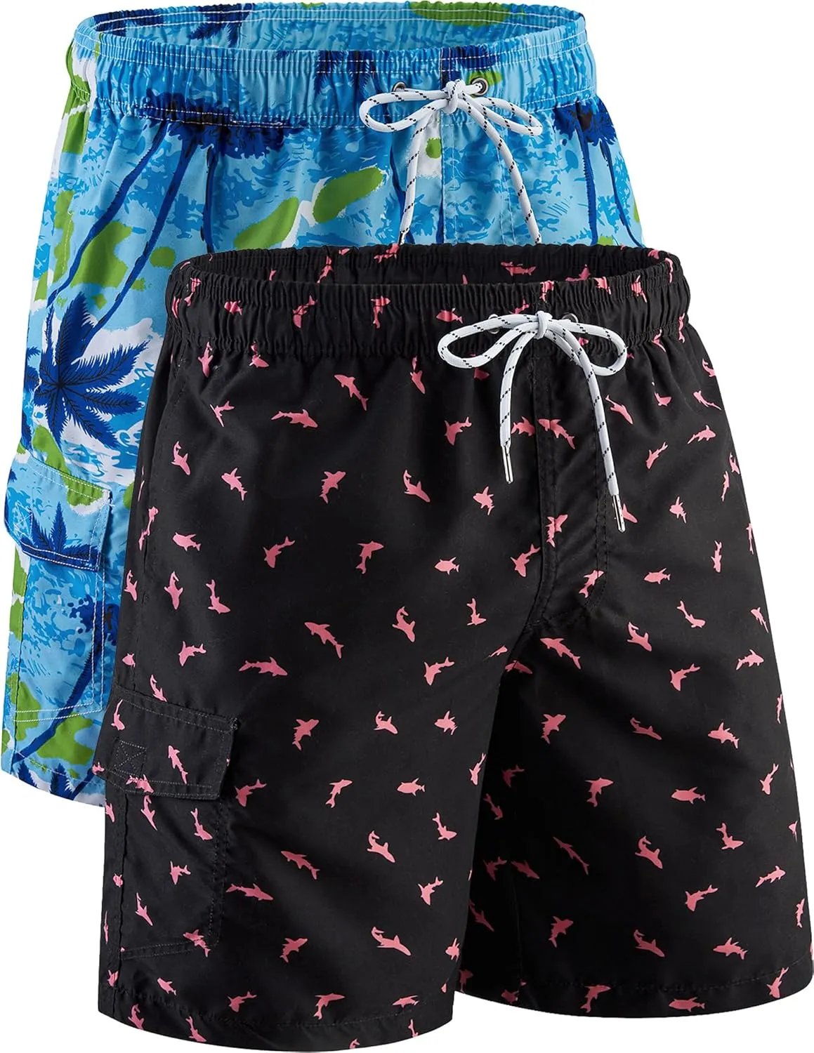 Men's 9" Quick Dry Swim Trunks with Mesh Lining and Cargo Pockets, Beach Shorts Bathing Suits