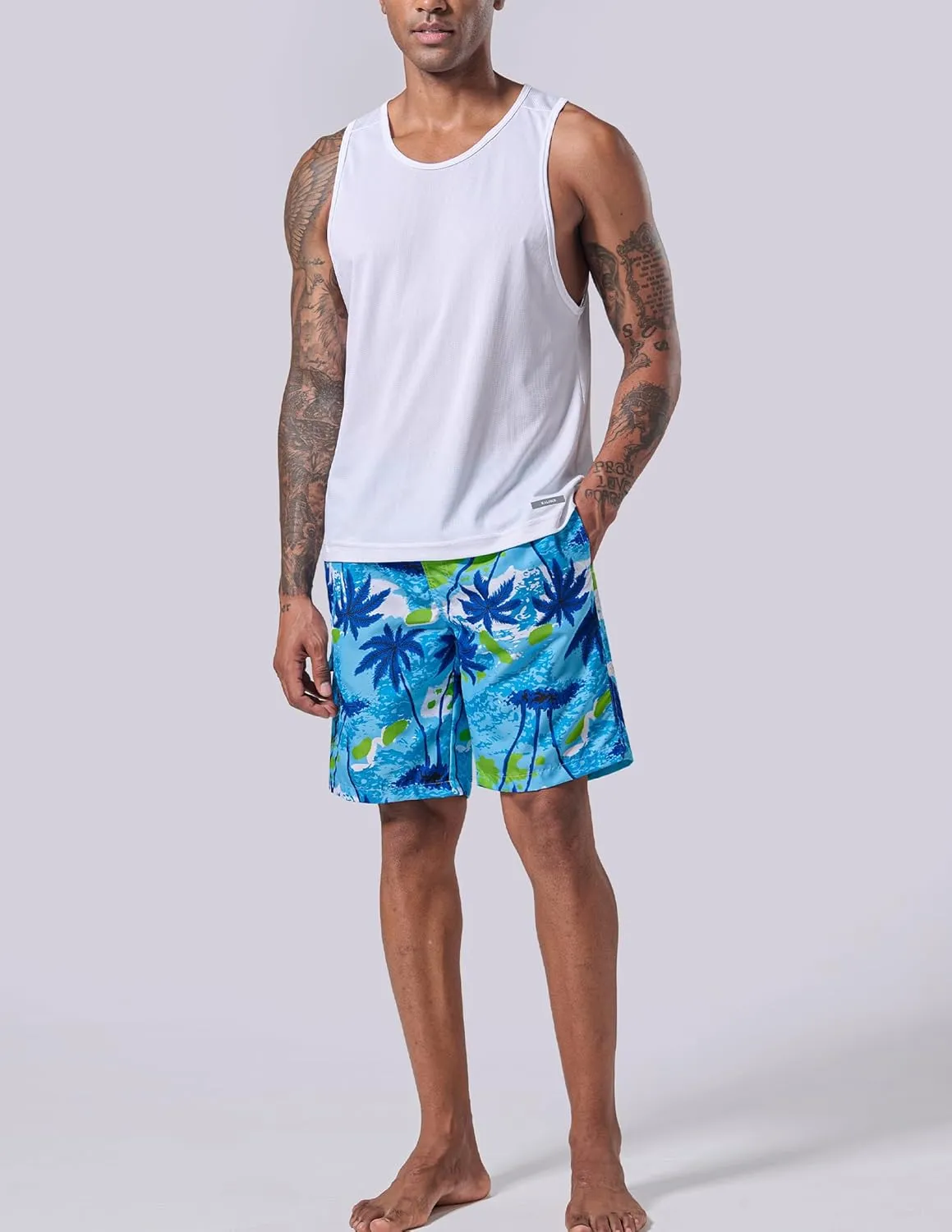 Men's 9" Quick Dry Swim Trunks with Mesh Lining and Cargo Pockets, Beach Shorts Bathing Suits