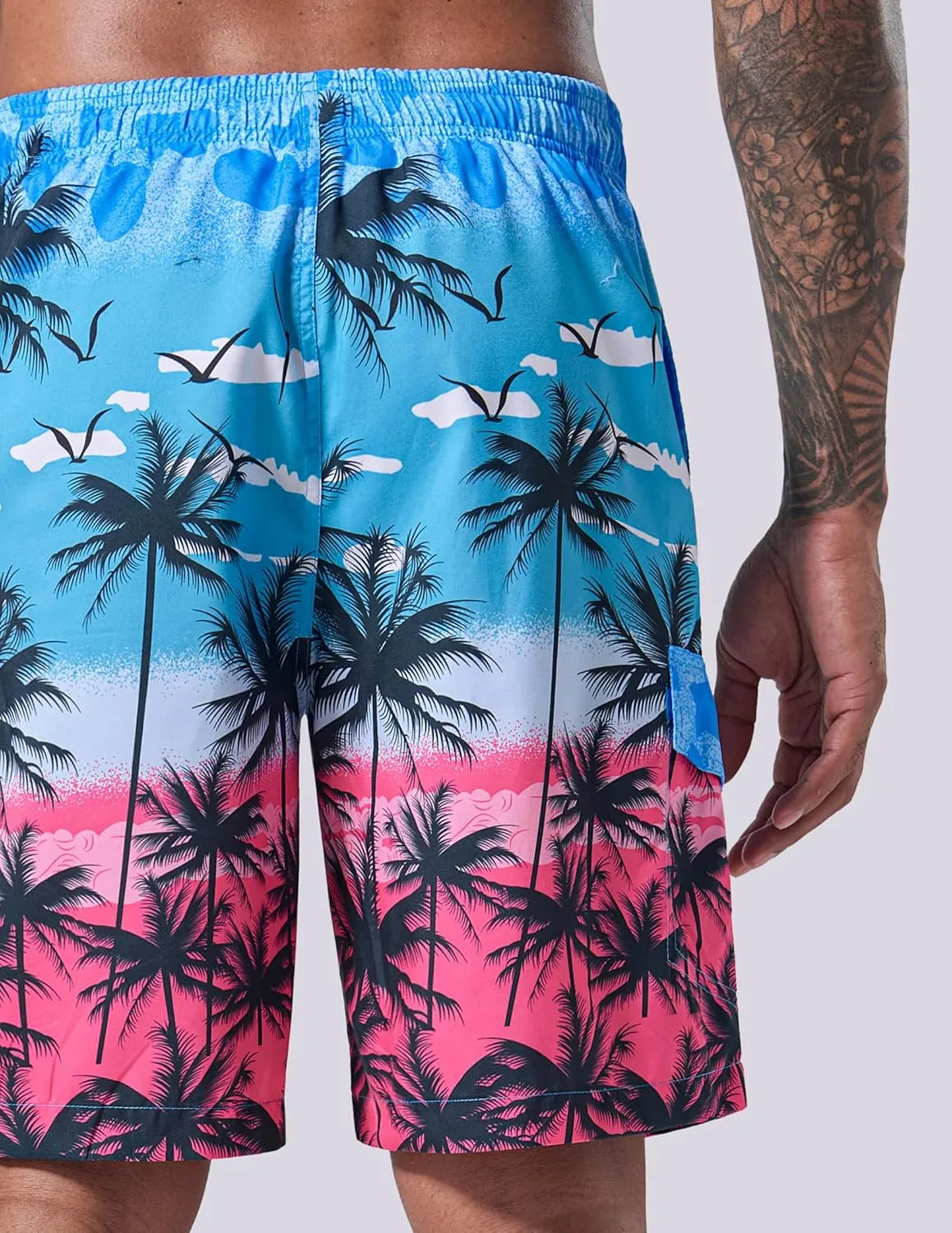 Men's 9" Quick Dry Swim Trunks with Mesh Lining and Cargo Pockets, Beach Shorts Bathing Suits