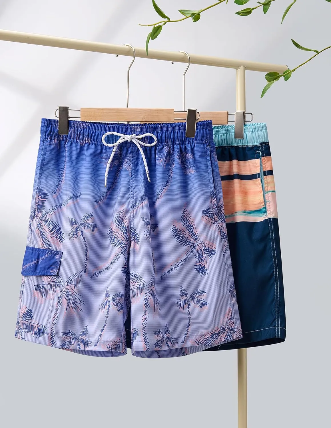 Men's 9" Quick Dry Swim Trunks with Mesh Lining and Cargo Pockets, Beach Shorts Bathing Suits