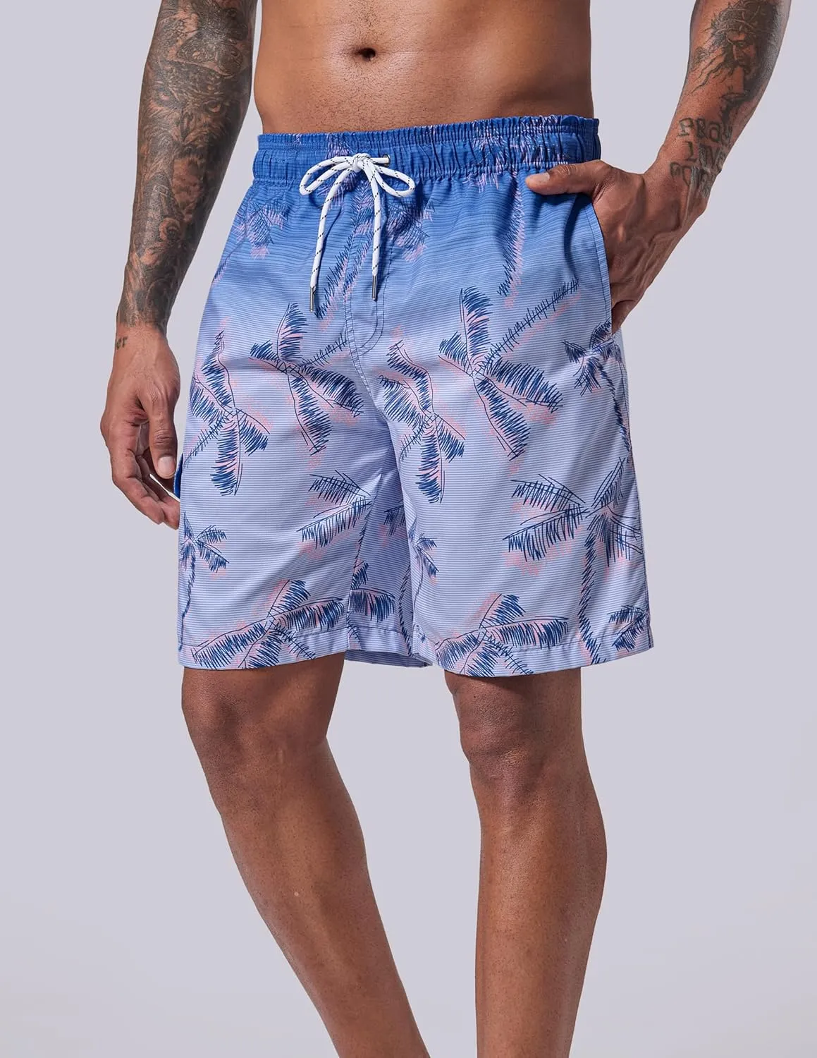 Men's 9" Quick Dry Swim Trunks with Mesh Lining and Cargo Pockets, Beach Shorts Bathing Suits