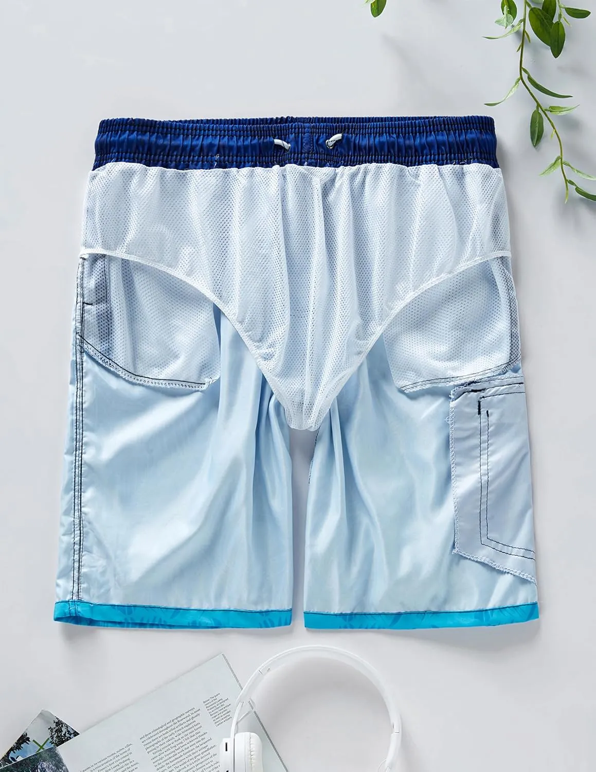 Men's 9" Quick Dry Swim Trunks with Mesh Lining and Cargo Pockets, Beach Shorts Bathing Suits