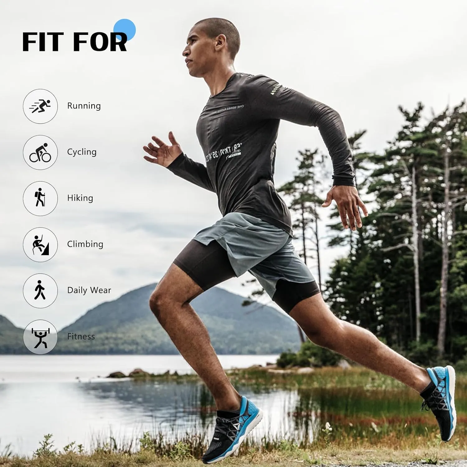 Mens Ankle Running Socks Cushioned Athletic Low Cut Short Socks for Men 5 Pack