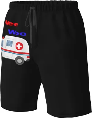 Men's Beach Shorts Drawstring Quick Dry Running Shorts Comfortable Loose Gym Shorts Swimsuit Pants with Pockets