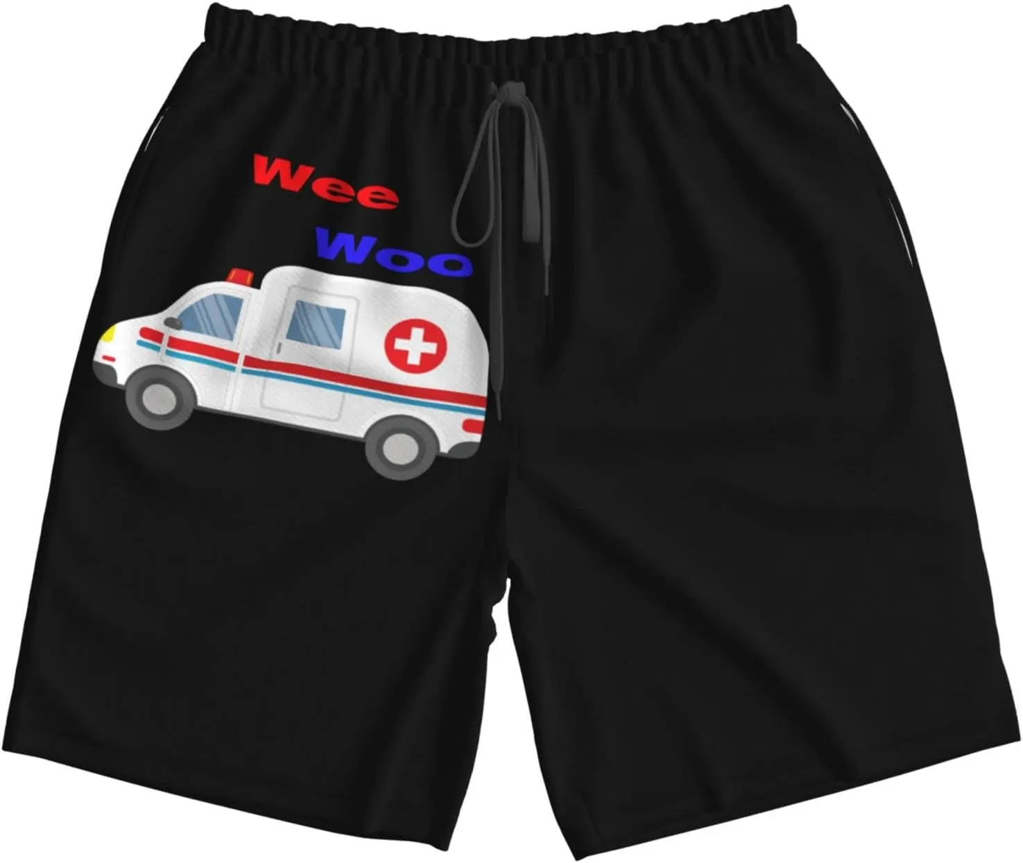 Men's Beach Shorts Drawstring Quick Dry Running Shorts Comfortable Loose Gym Shorts Swimsuit Pants with Pockets