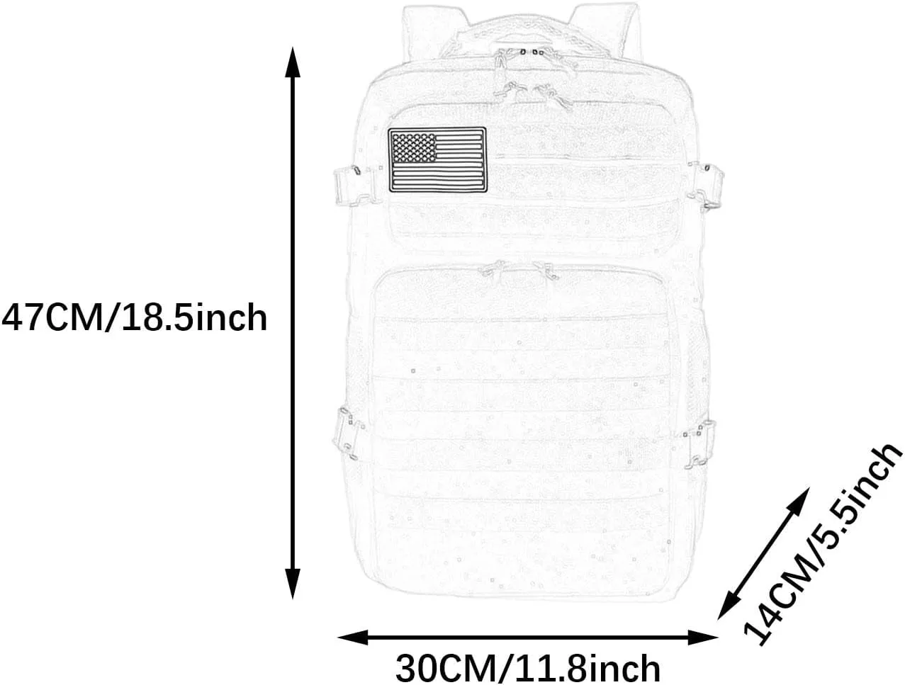 Men's Daypack for Hiking and Outdoor Use with Large Storage, Brown