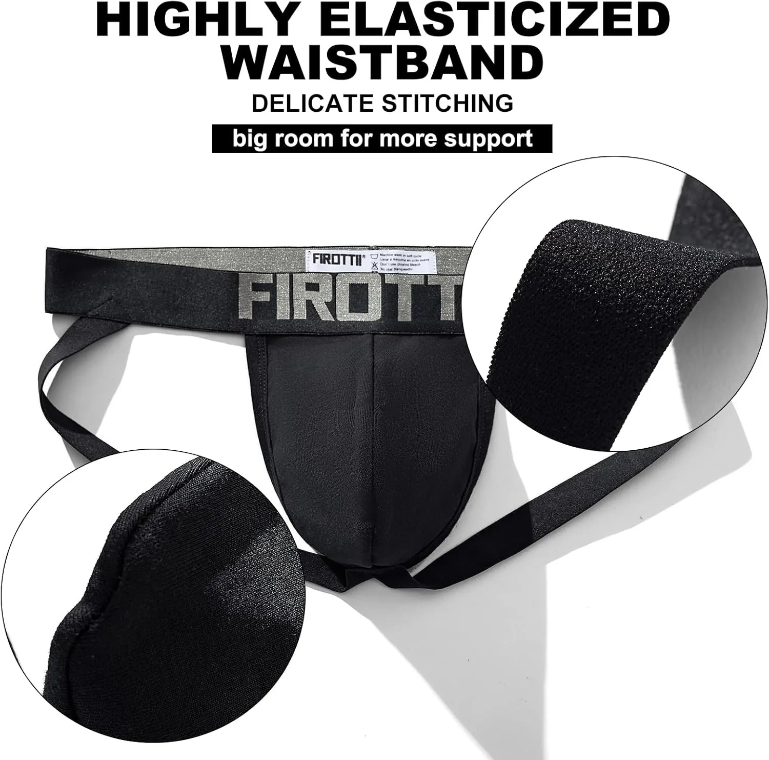 Mens Jockstrap Underwear Athletic Supporter Sexy Cotton Workout Briefs for Men