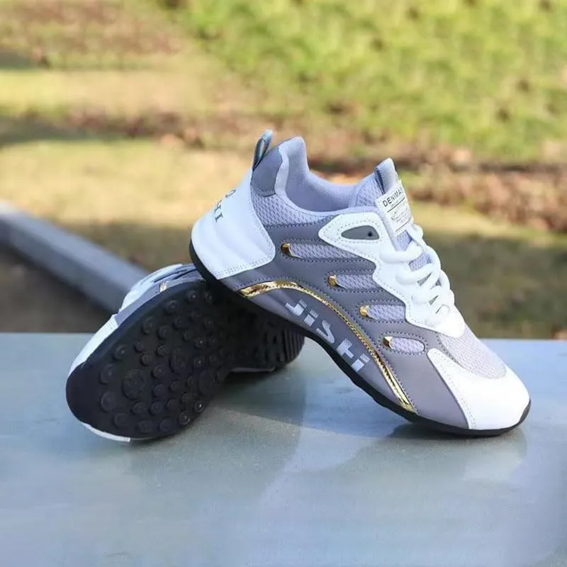 Men's Road Running Shoes - Stylish Geometric Pattern, Breathable Mesh Upper & Durable Rubber Sole, Lace-Up Closure, Low-Top Design for All-Season Outdoor Activities