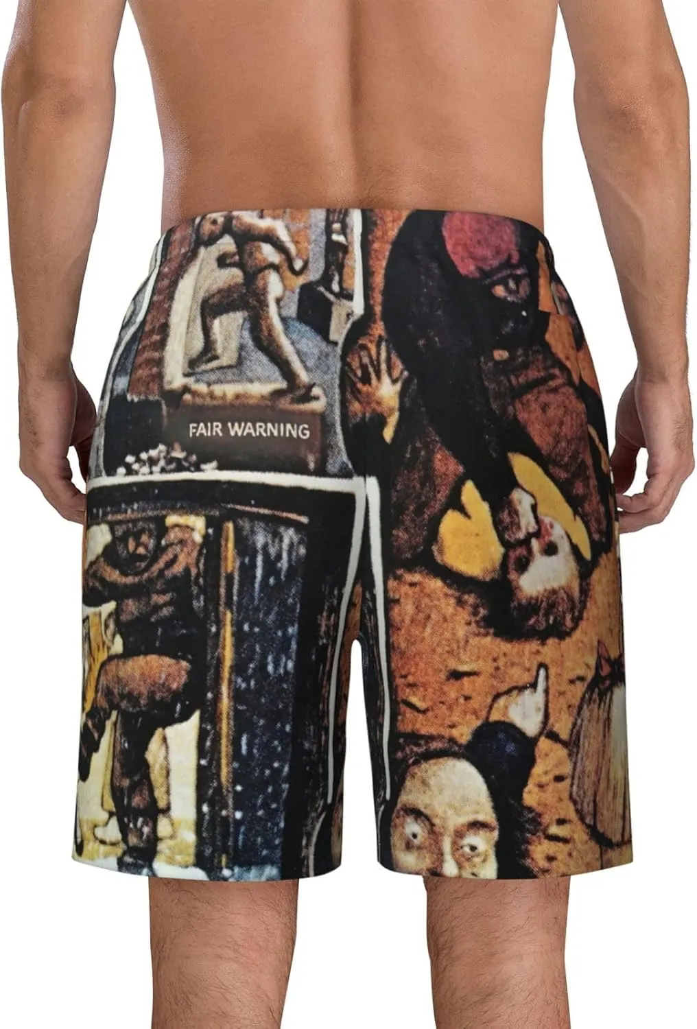 Mens Shorts Bathing for Van.1986 Halen Beach Pants,Beach Board Shorts Surf Quick Dry Breathable with Pocket Mesh Lining