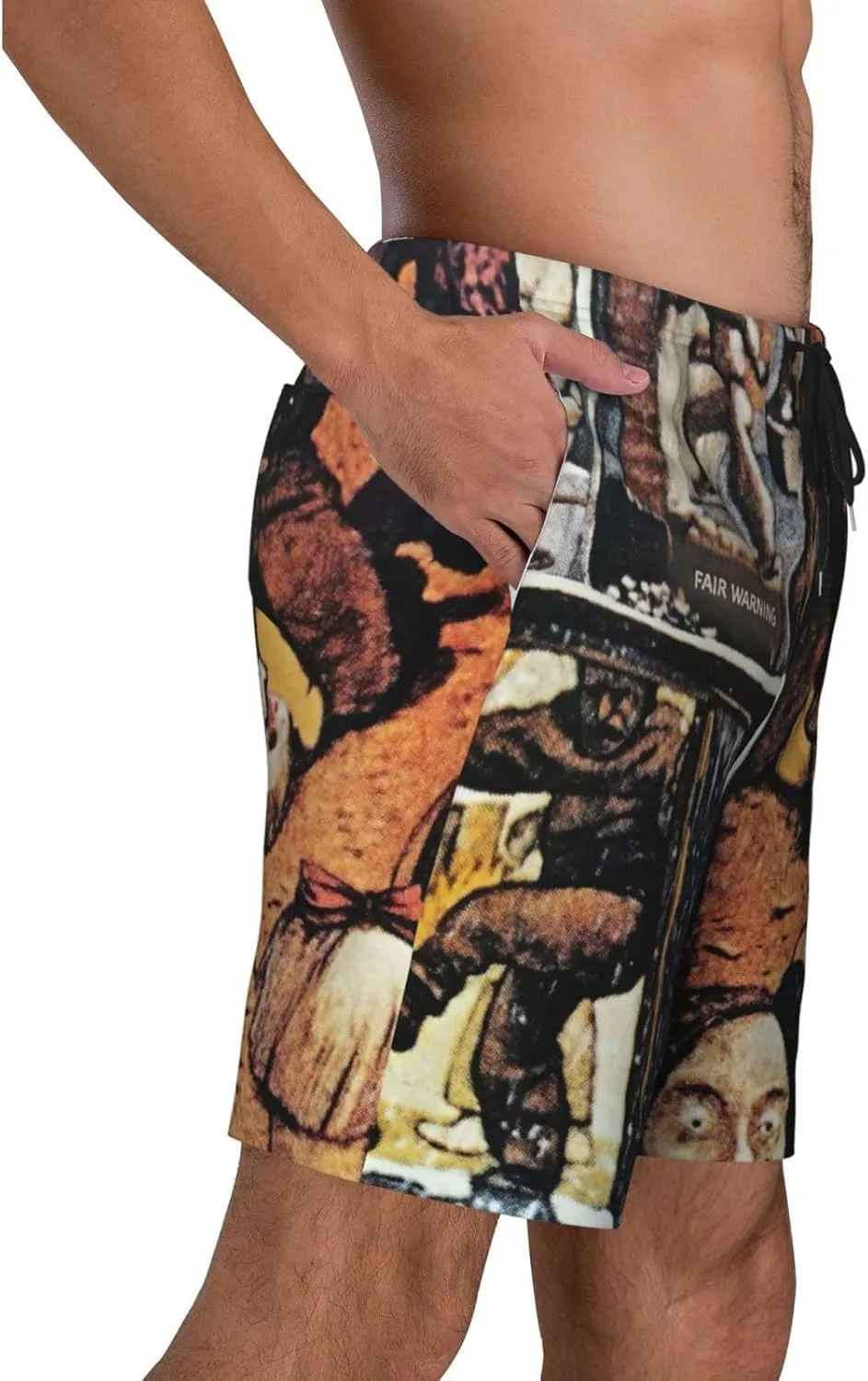Mens Shorts Bathing for Van.1986 Halen Beach Pants,Beach Board Shorts Surf Quick Dry Breathable with Pocket Mesh Lining